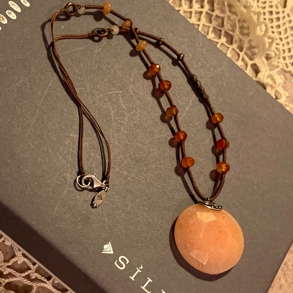 SILPADA Sterling Silver Red Adventurine Pearl Agate and quartzite Necklace - Picture 1 of 7